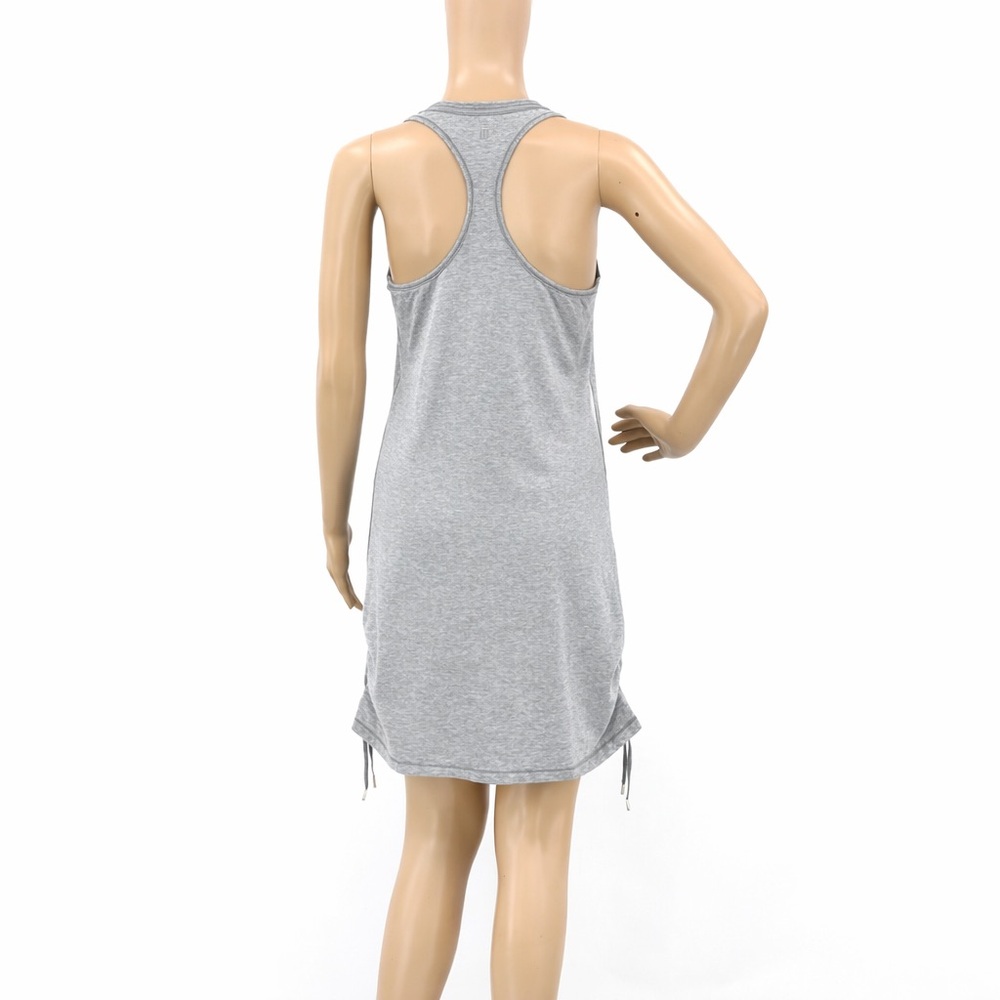 LULULEMON HEATHERED GRAY RUCHED RACERBACK T-SHIRT DRESS - Picture 4 of 7